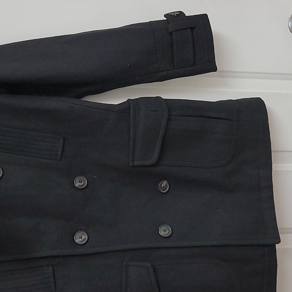 Jack and Jones Wool TIm Coat Dbl Breastd Dbl Collar peacoat Mens - Picture 5 of 14